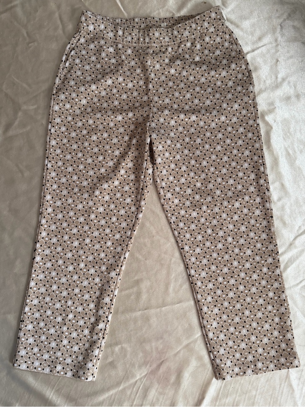 Susan Graver Regular Printed LK Fusion Pull-On Crop Pants XS a634086